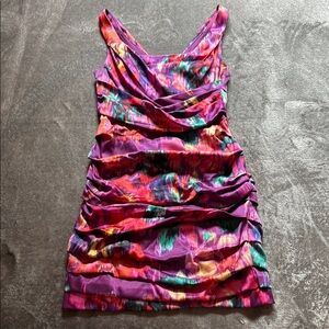 Express Multicolor Ruched Dress